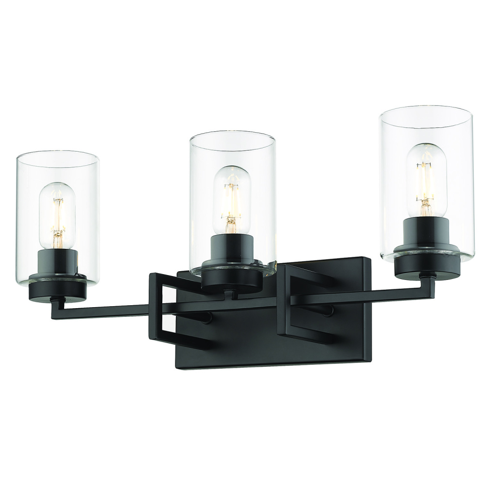 Golden Lighting Tribeca 3-light Vanity in Matte Black